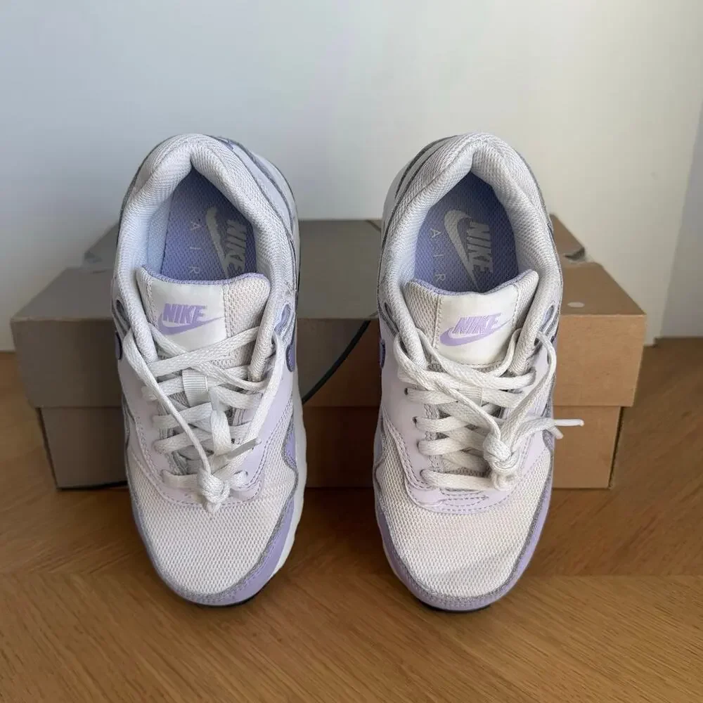 Nike Air Max 1 ‘White/Purple’ Kids Sneakers- SZ 2 Y
